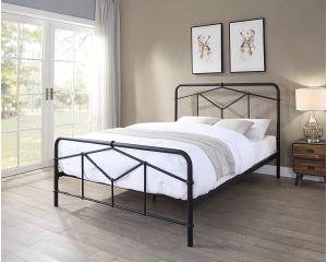 4ft6 Double Retro bed frame,black,metal.Rustic,industrial tubular